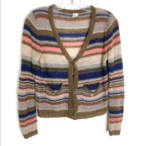 Rutzou striped button cardigan sweater Size Small